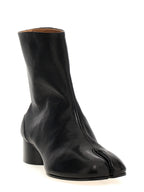 Black Nappa Leather Tabi Ankle Boots