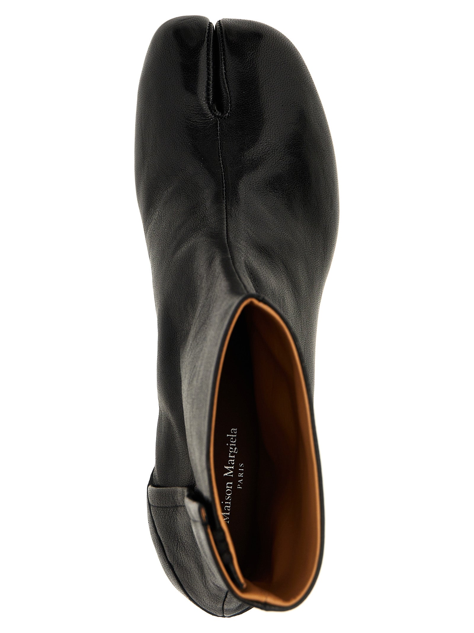 Black Nappa Leather Tabi Ankle Boots