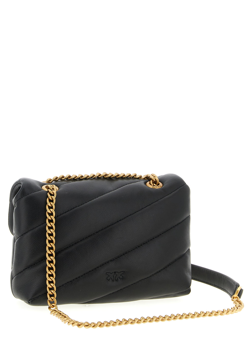 Black Lamb Leather Baby Love Puff Crossbody Bag