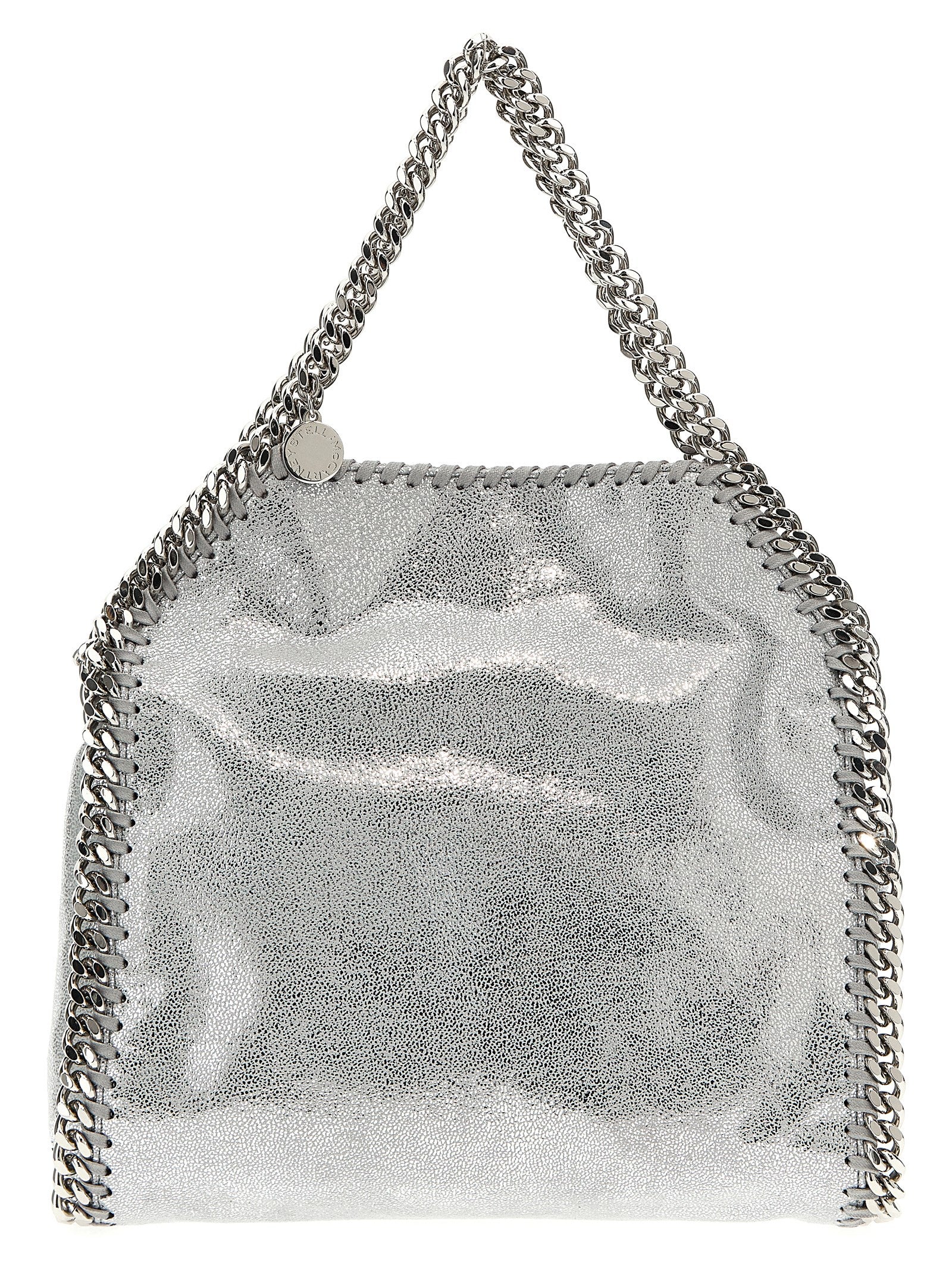 Silver Polyester Falabella Mini Handbag