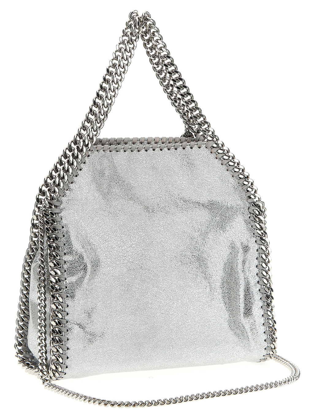 Silver Polyester Falabella Mini Handbag