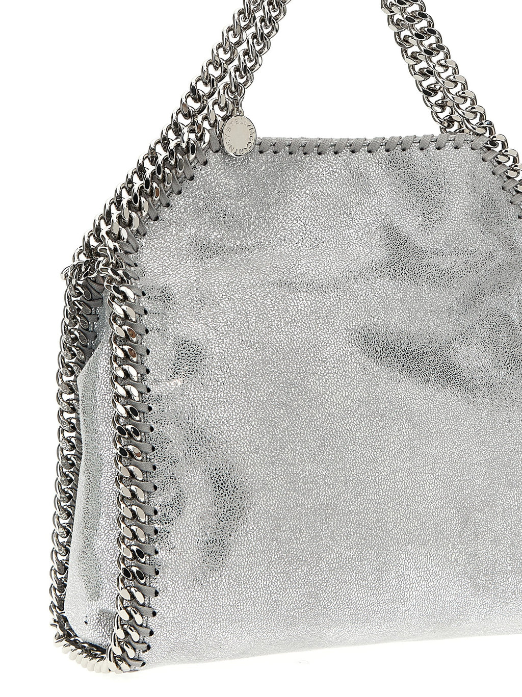 Silver Polyester Falabella Mini Handbag