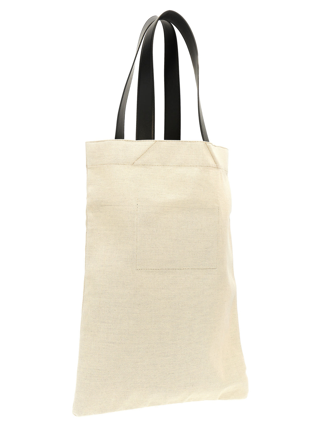 Flat Shopper Tote Bag in Cotton and Linen Mix