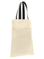 Flat Shopper Tote Bag in Cotton and Linen Mix