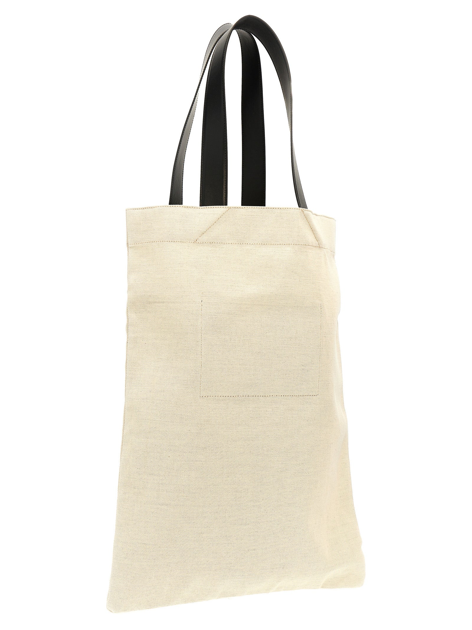 Flat Shopper Tote Bag in Cotton and Linen Mix