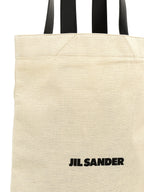 Flat Shopper Tote Bag in Cotton and Linen Mix