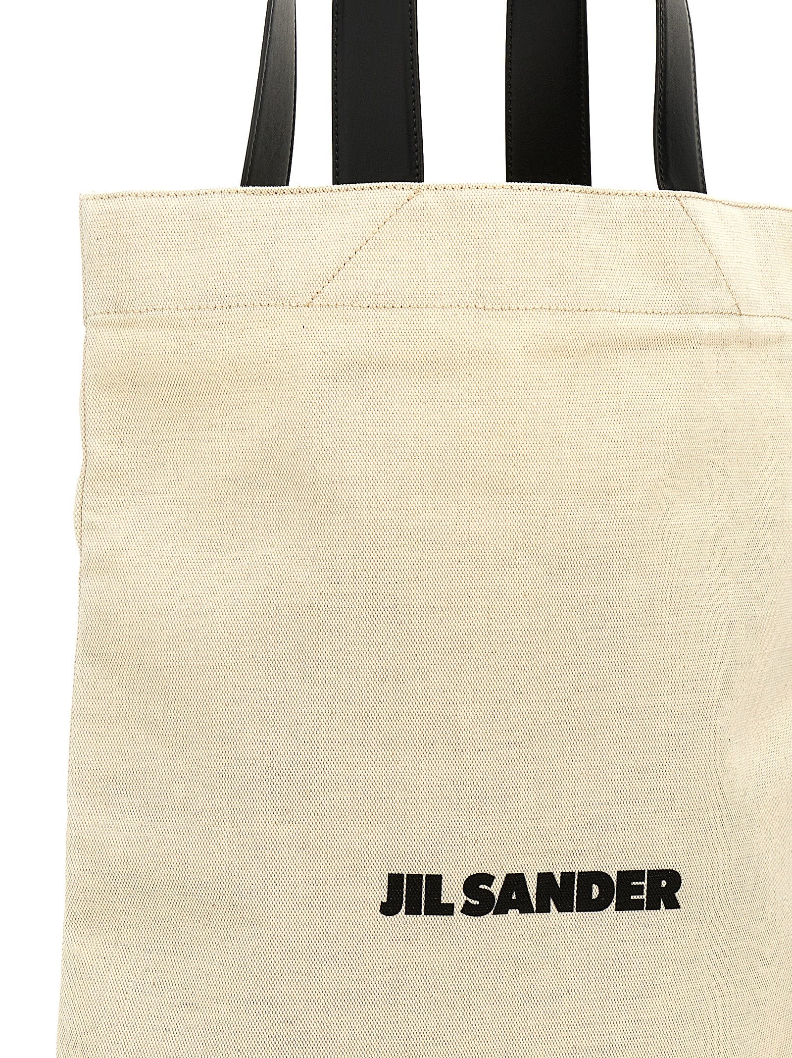 Flat Shopper Tote Bag in Cotton and Linen Mix
