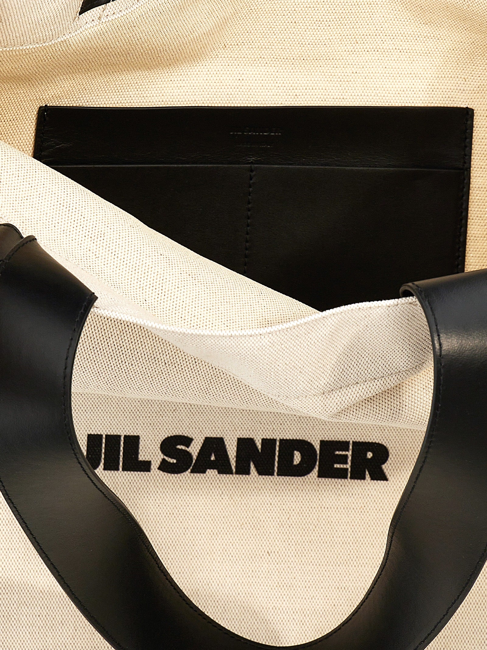 Flat Shopper Tote Bag in Cotton and Linen Mix