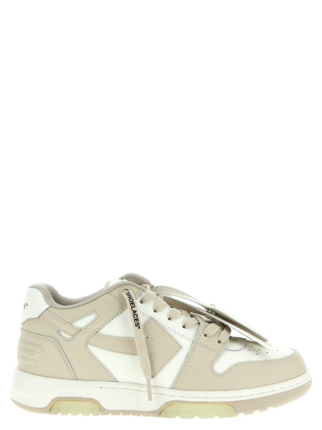 Beige Calfskin Out Of Office Low Top Sneakers