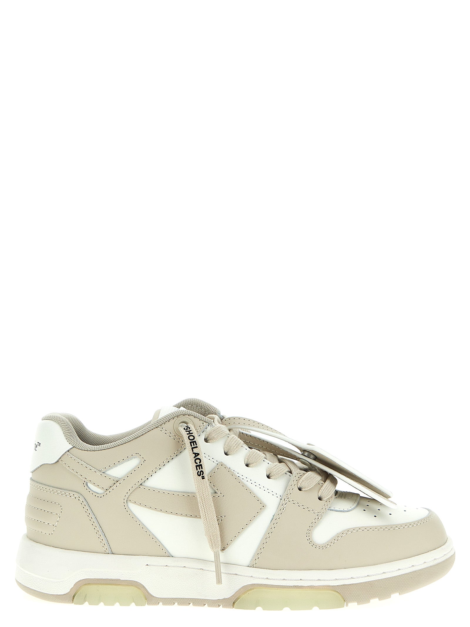 Beige Calfskin Out Of Office Low Top Sneakers