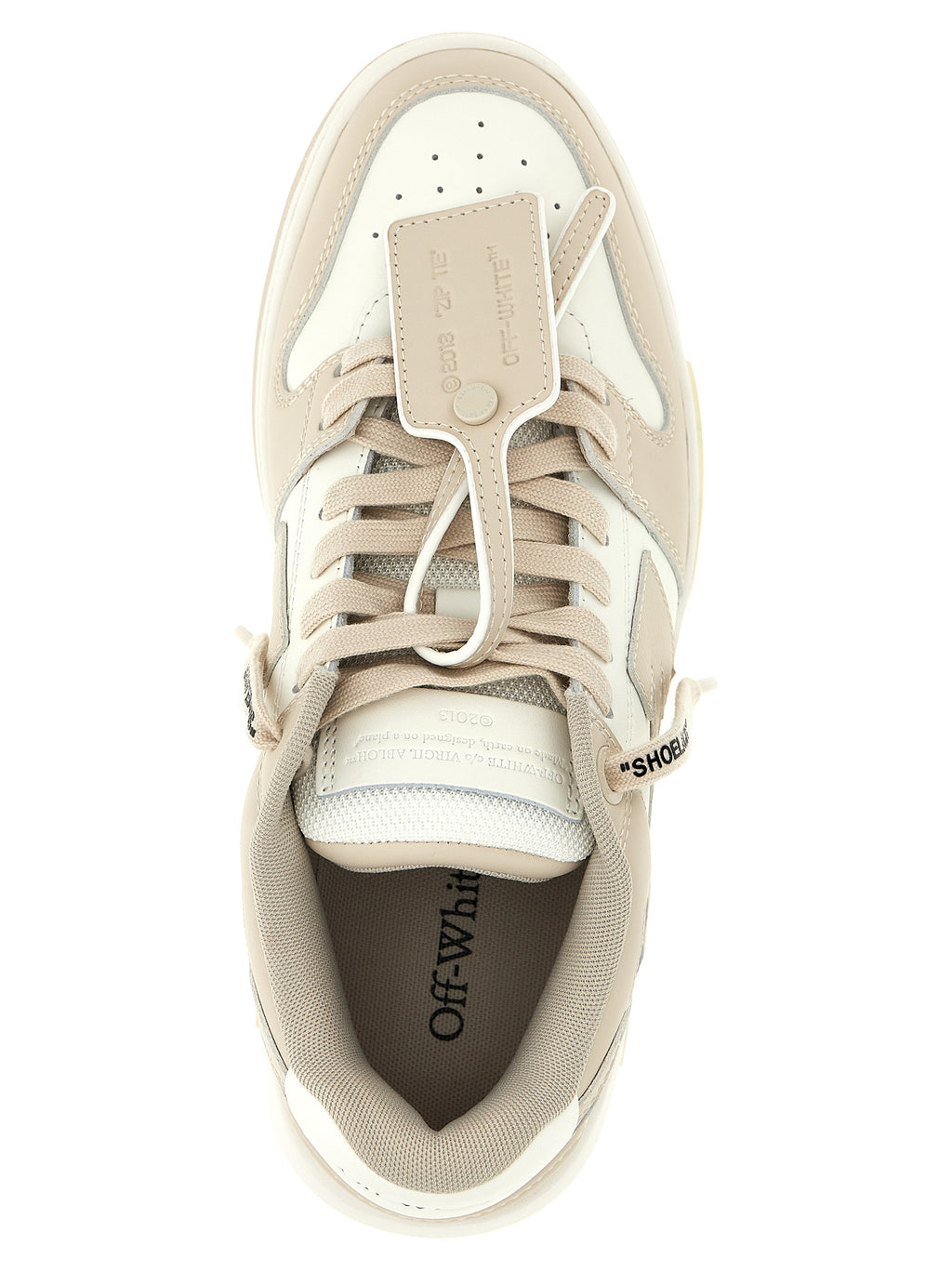 Beige Calfskin Out Of Office Low Top Sneakers