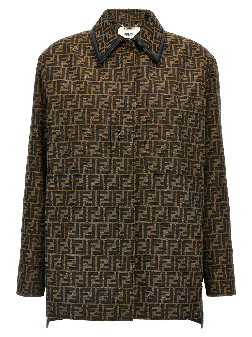FF Logo Printed Cotton-Polyester Belted Jacket