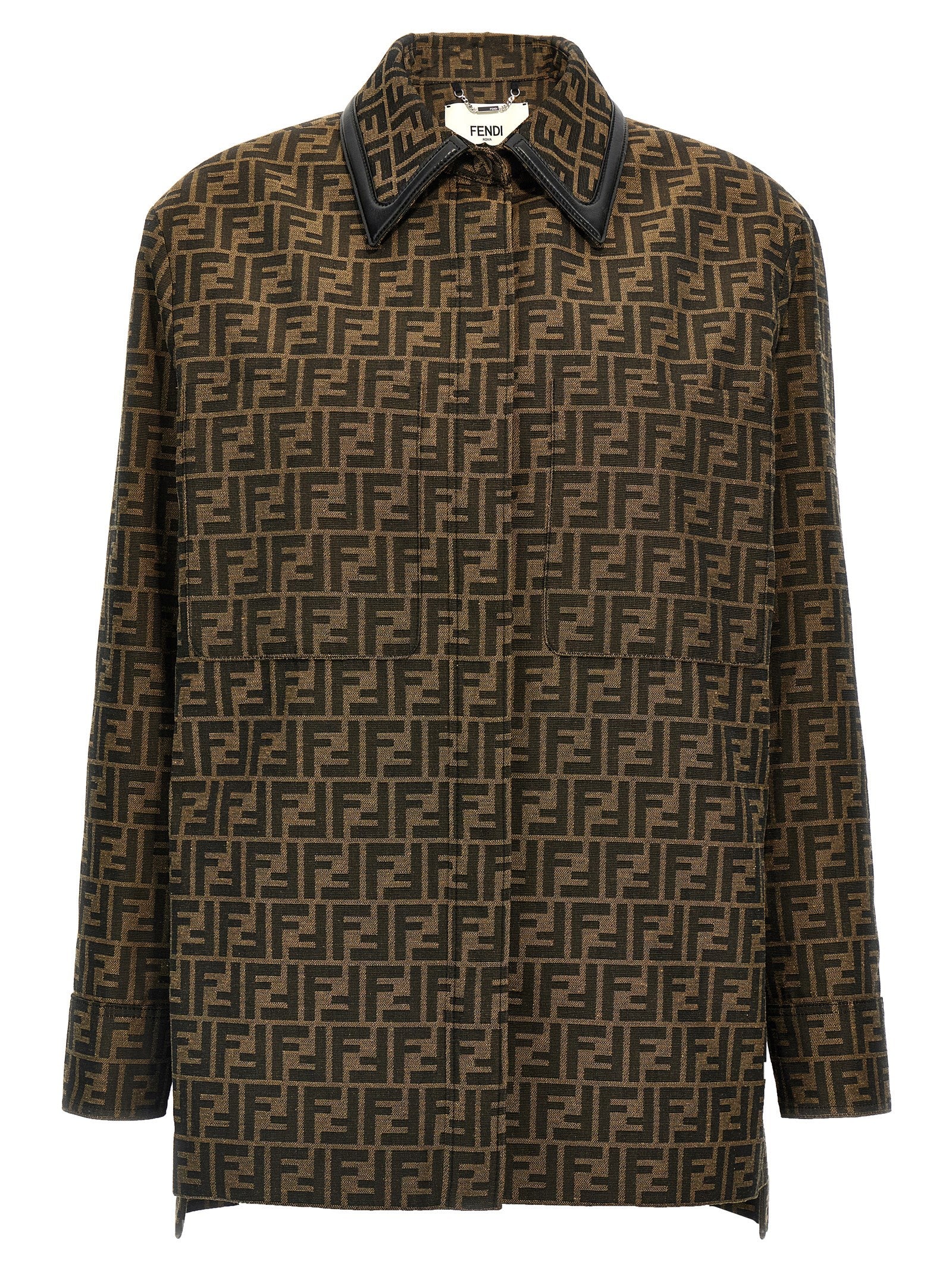 FF Logo Printed Cotton-Polyester Belted Jacket
