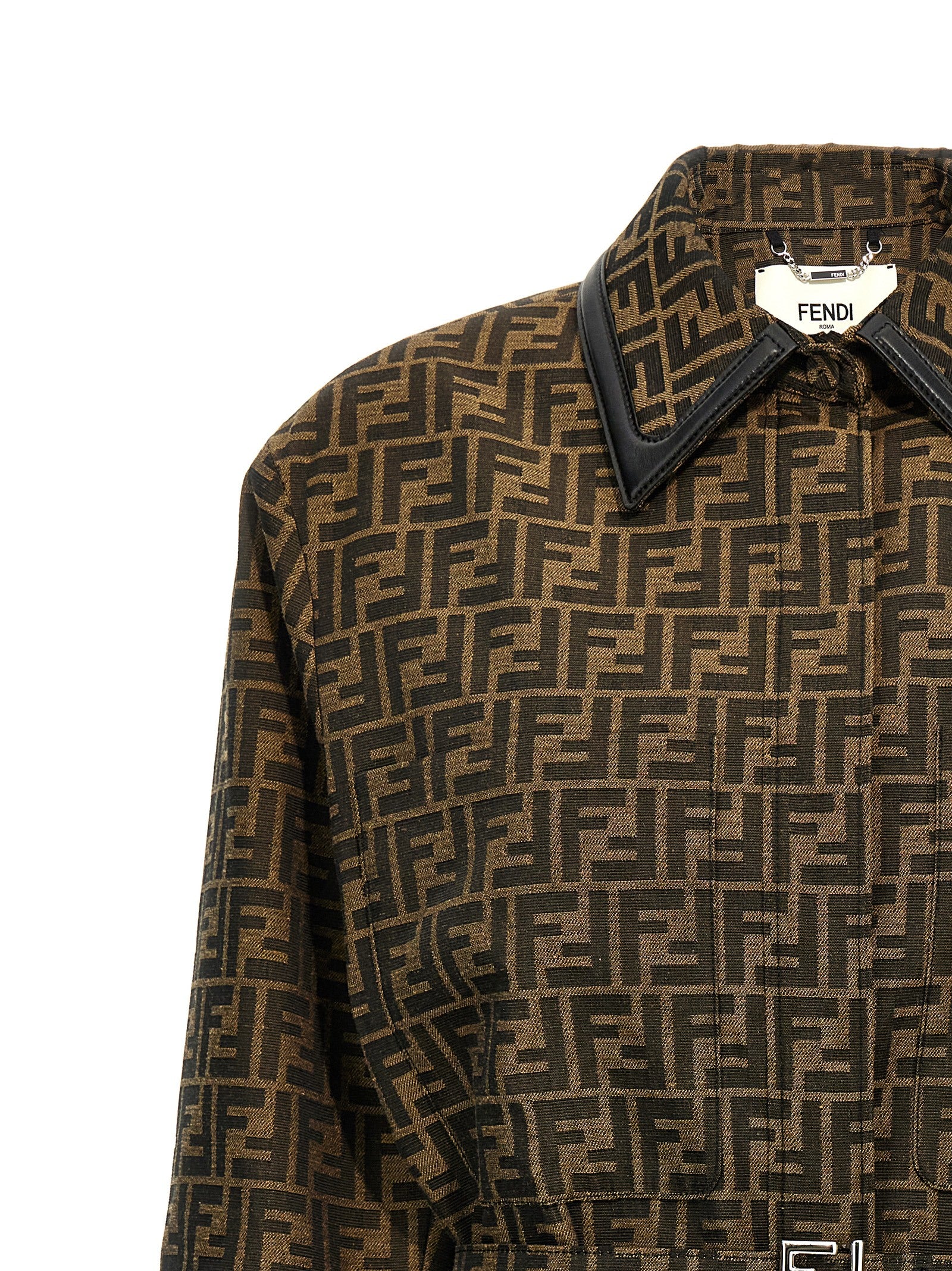 FF Logo Printed Cotton-Polyester Belted Jacket