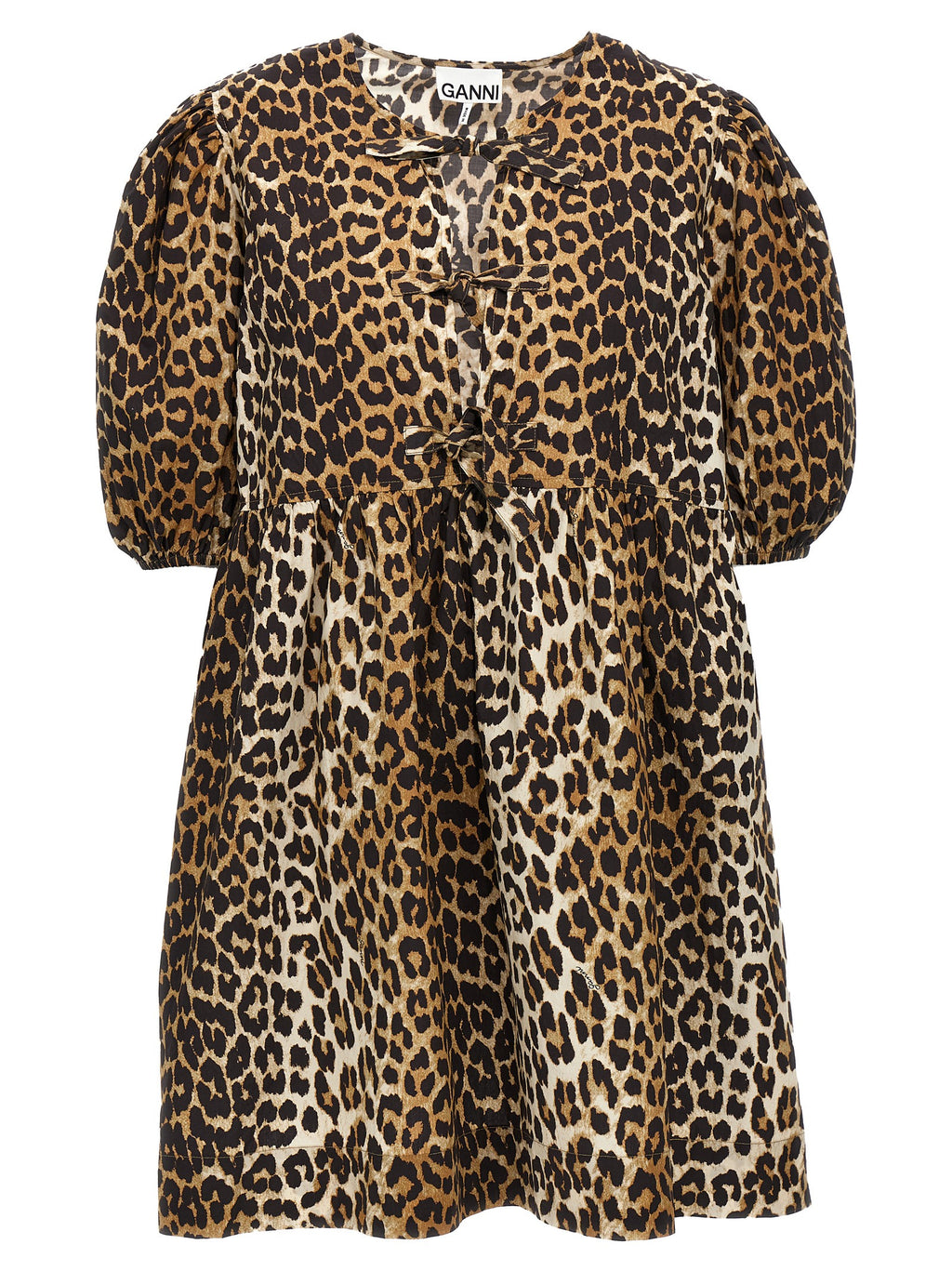 Leopard Print Cotton Poplin Dress