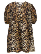 Leopard Print Cotton Poplin Dress