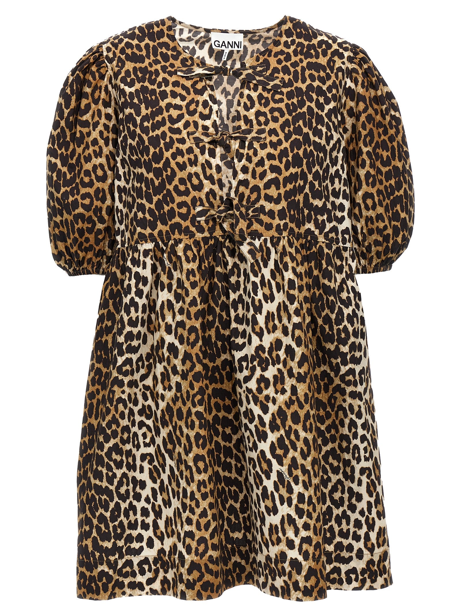 Leopard Print Cotton Poplin Dress