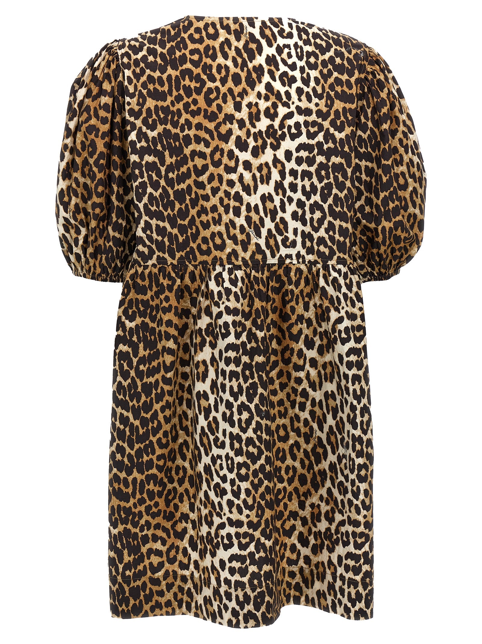 Leopard Print Cotton Poplin Dress