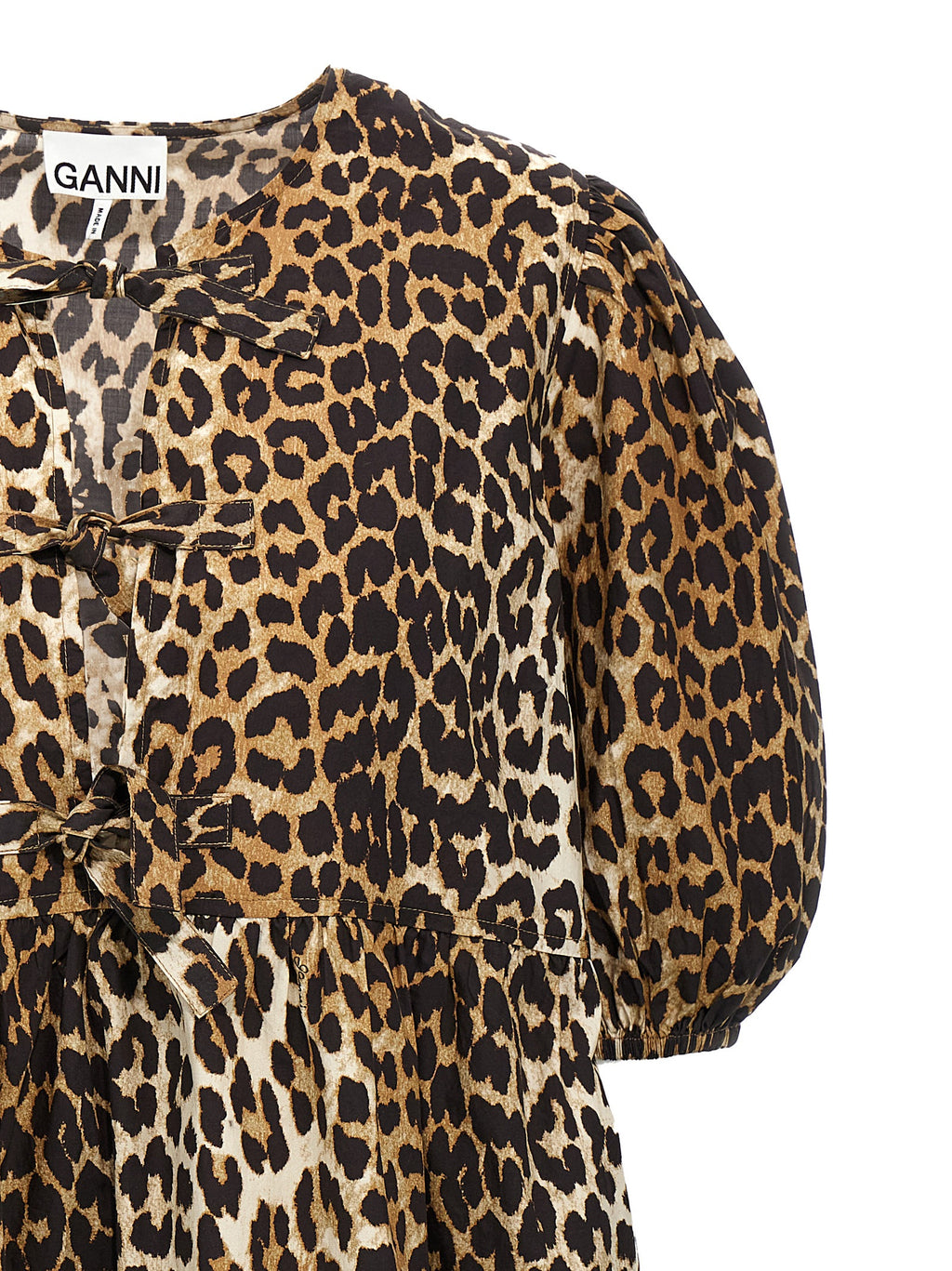 Leopard Print Cotton Poplin Dress