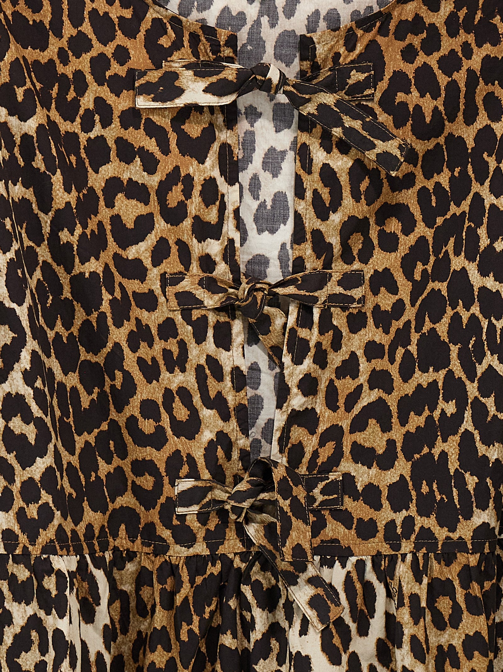 Leopard Print Cotton Poplin Dress