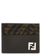 Brown Calfskin Squared FF Cardholder