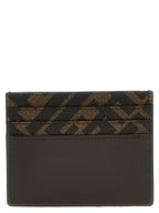 Brown Calfskin Squared FF Cardholder
