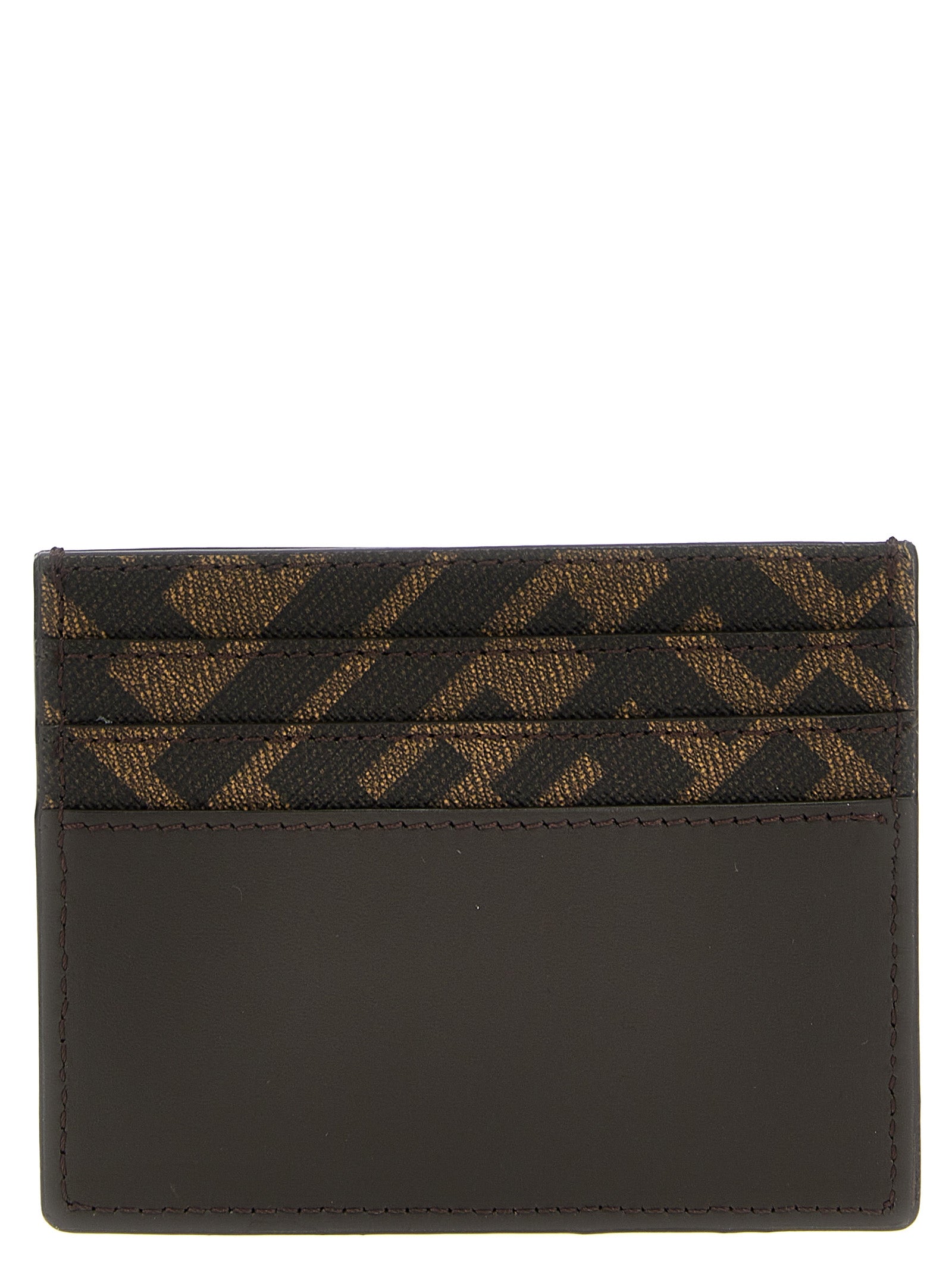Brown Calfskin Squared FF Cardholder