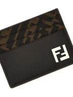 Brown Calfskin Squared FF Cardholder
