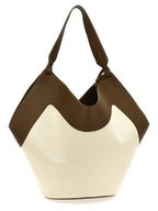 Medium Lotus Multicolor Calfskin and Canvas Tote