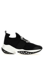 Black Polyester Athletic Sneakers