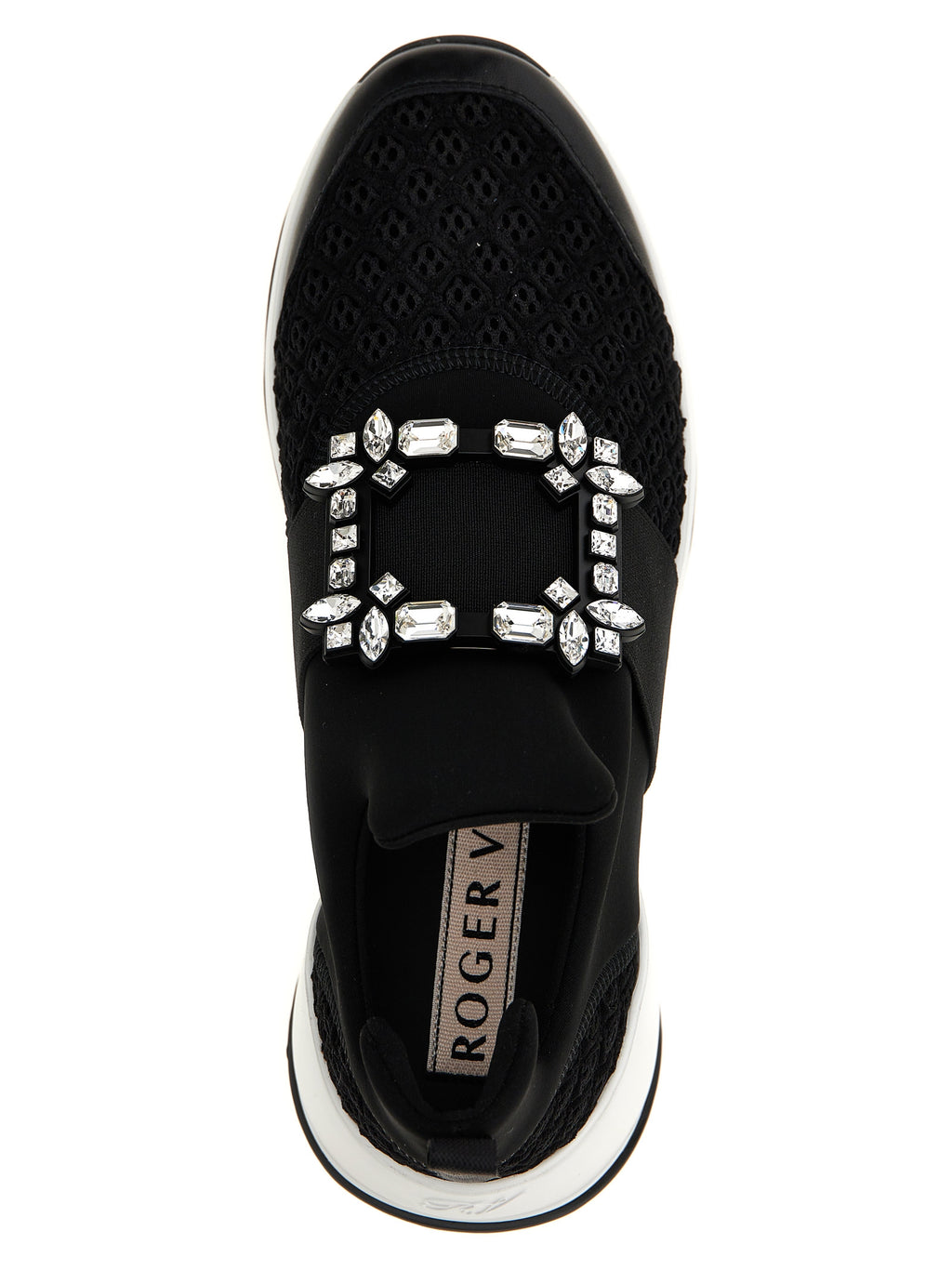 Black Polyester Athletic Sneakers