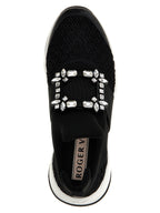 Black Polyester Athletic Sneakers