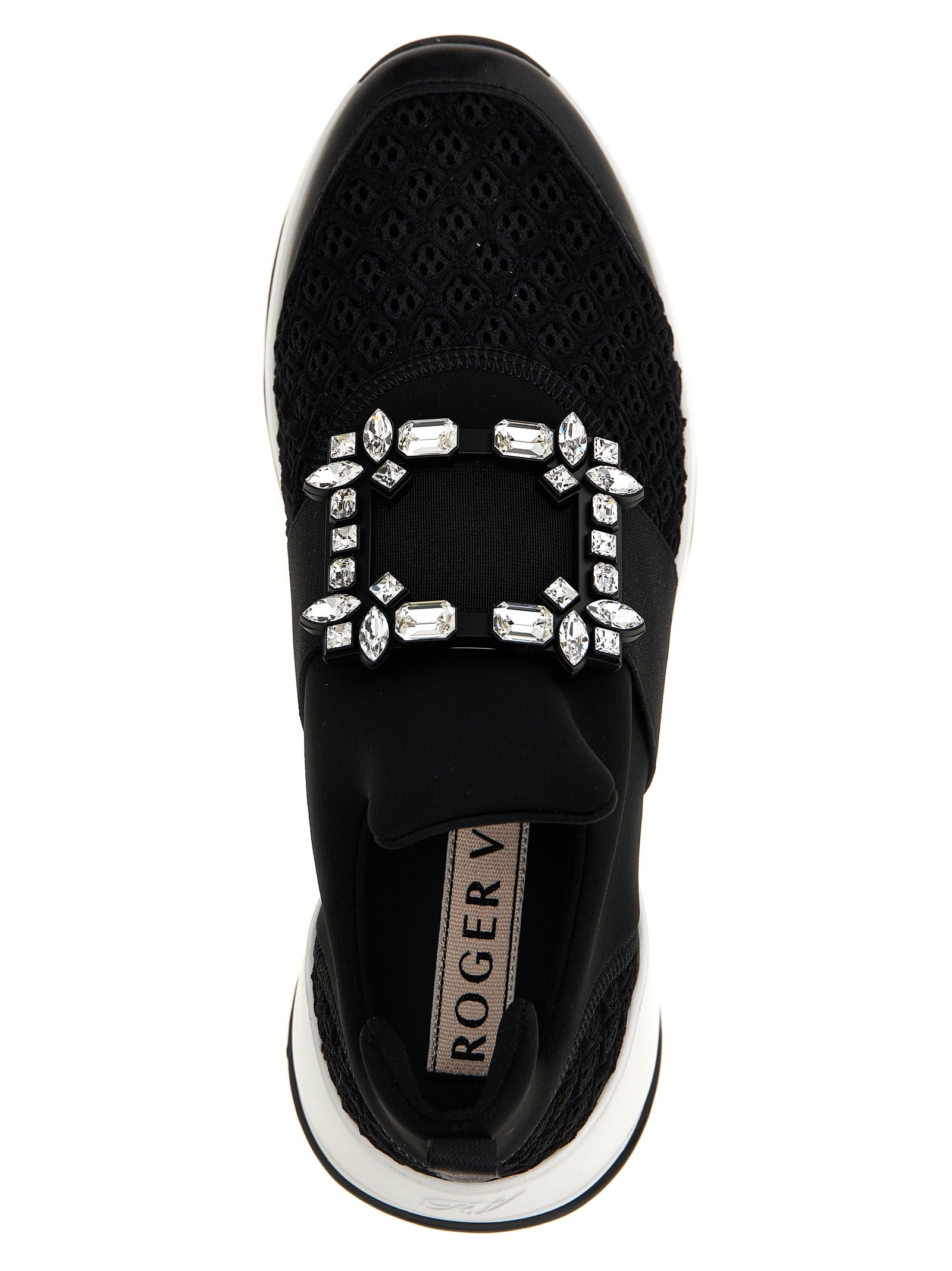Black Polyester Athletic Sneakers