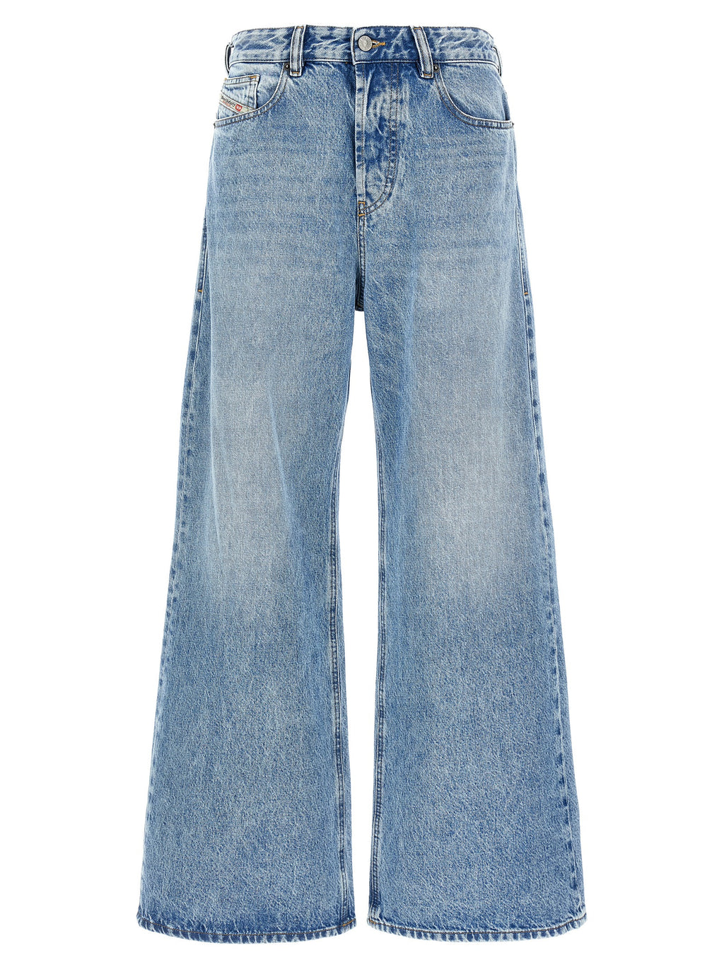 Low‑Waisted Wide‑Leg Cotton Jeans