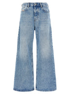 Low‑Waisted Wide‑Leg Cotton Jeans