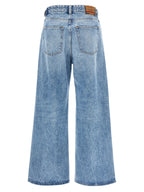 Low‑Waisted Wide‑Leg Cotton Jeans