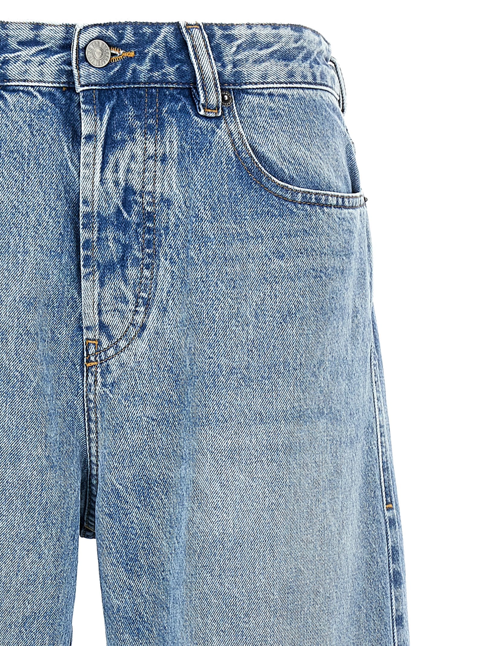 Low‑Waisted Wide‑Leg Cotton Jeans