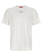 White Cotton T-Shirt with Oval D Embossed Logo