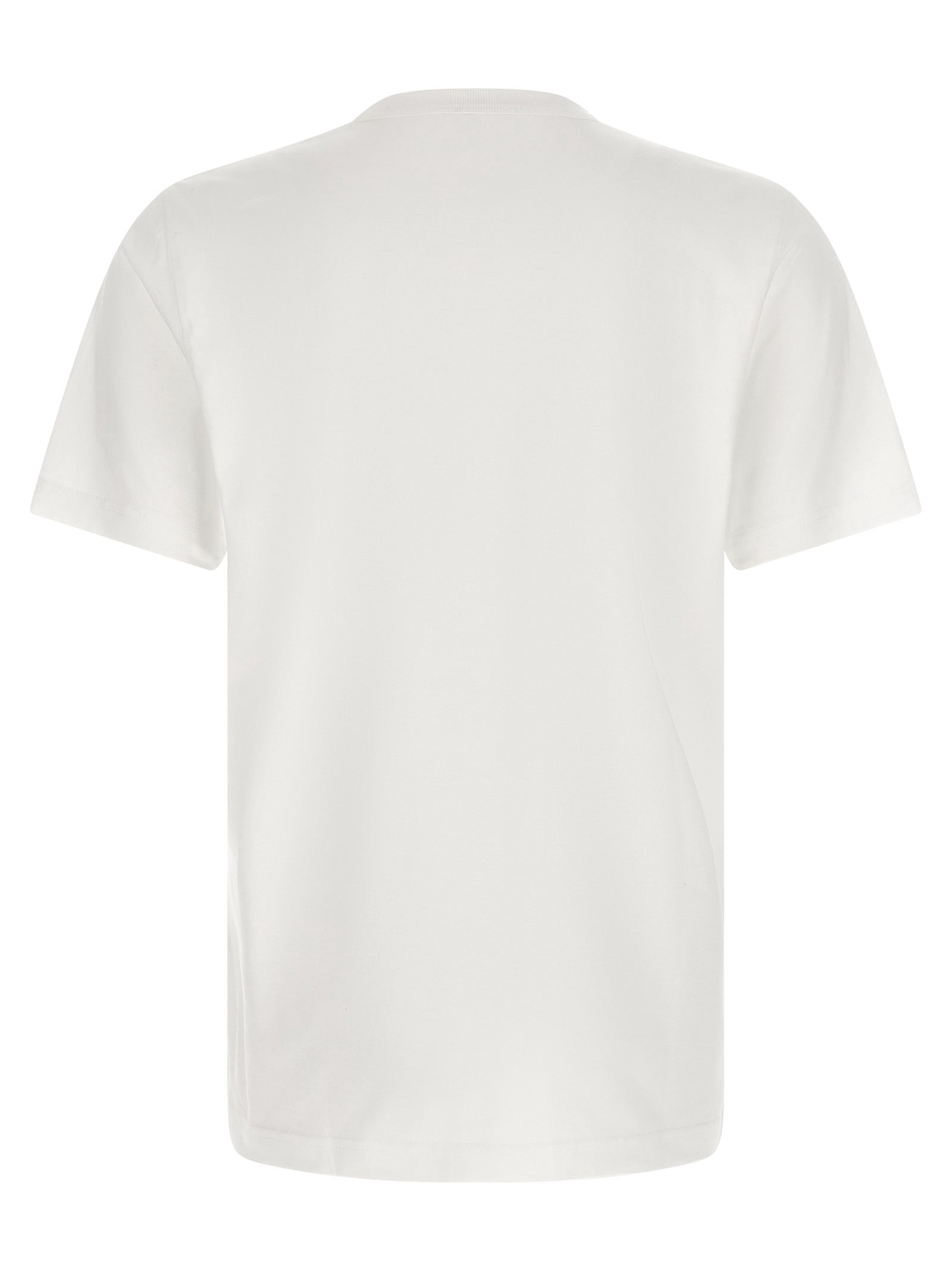 White Cotton T-Shirt with Oval D Embossed Logo