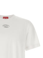 White Cotton T-Shirt with Oval D Embossed Logo