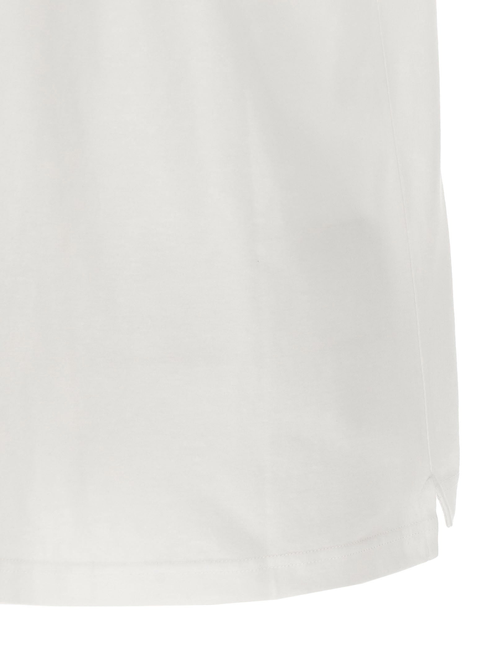 White Cotton T-Shirt with Oval D Embossed Logo