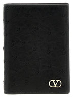Black Ostrich Leather Cardholder