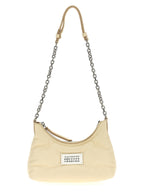 White Lamb Leather Glam Slam Hobo Micro Shoulder Bag