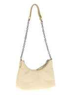White Lamb Leather Glam Slam Hobo Micro Shoulder Bag