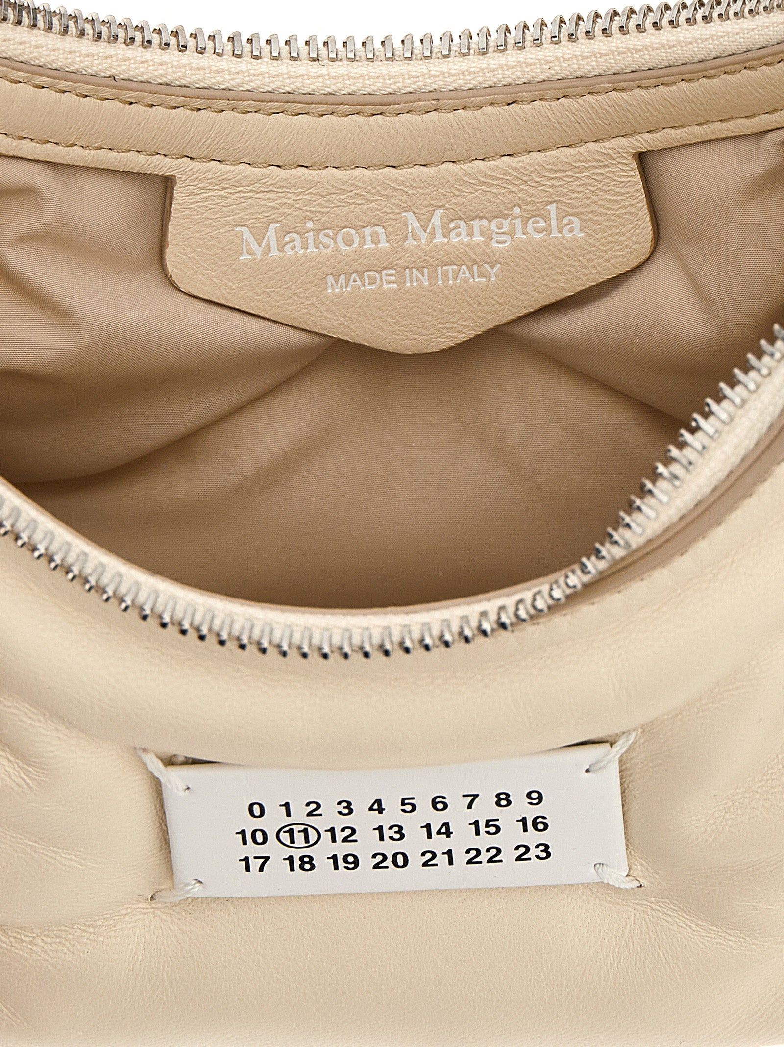 White Lamb Leather Glam Slam Hobo Micro Shoulder Bag