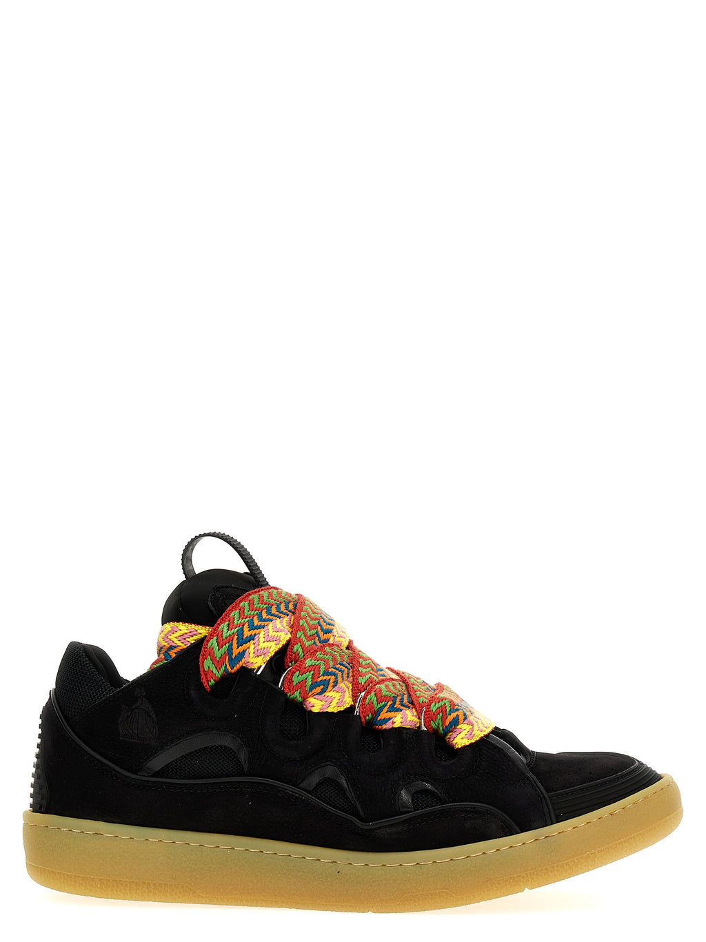 Black Calfskin Curb Sneakers