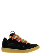 Black Calfskin Curb Sneakers