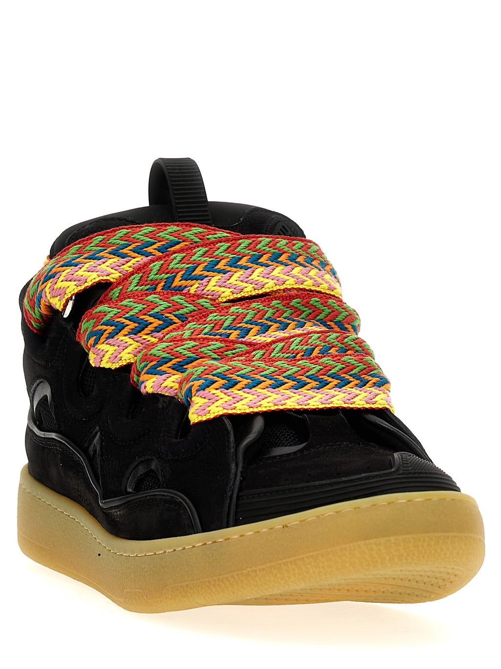 Black Calfskin Curb Sneakers