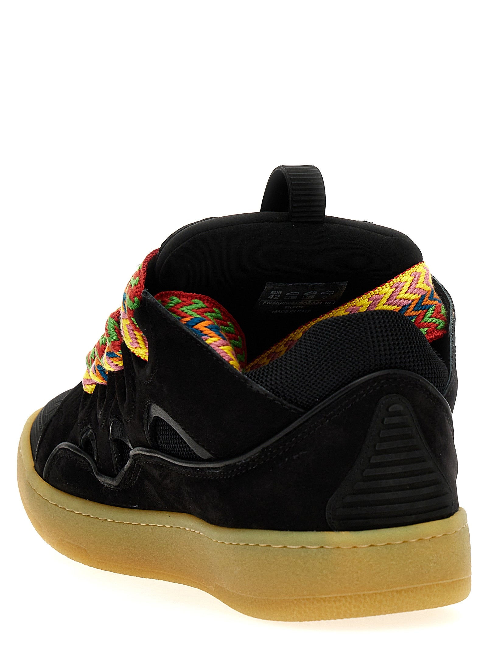 Black Calfskin Curb Sneakers