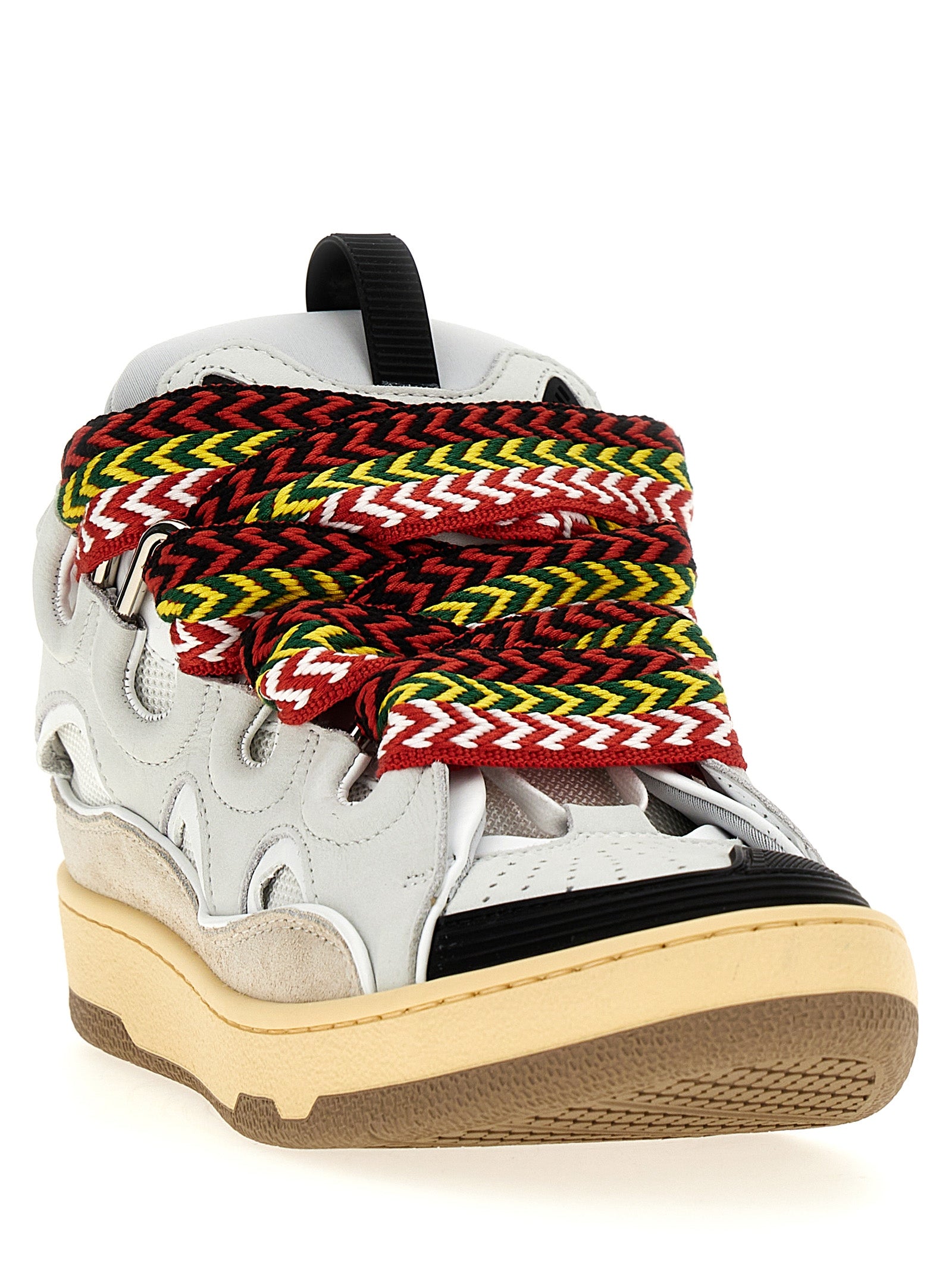 Gray Calfskin Curb Sneakers